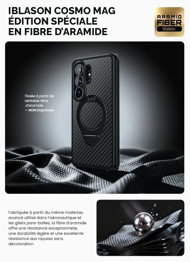 Coque Intégrale i-BLASON Cosmo Mag Aramide pour Galaxy S26 Ultra