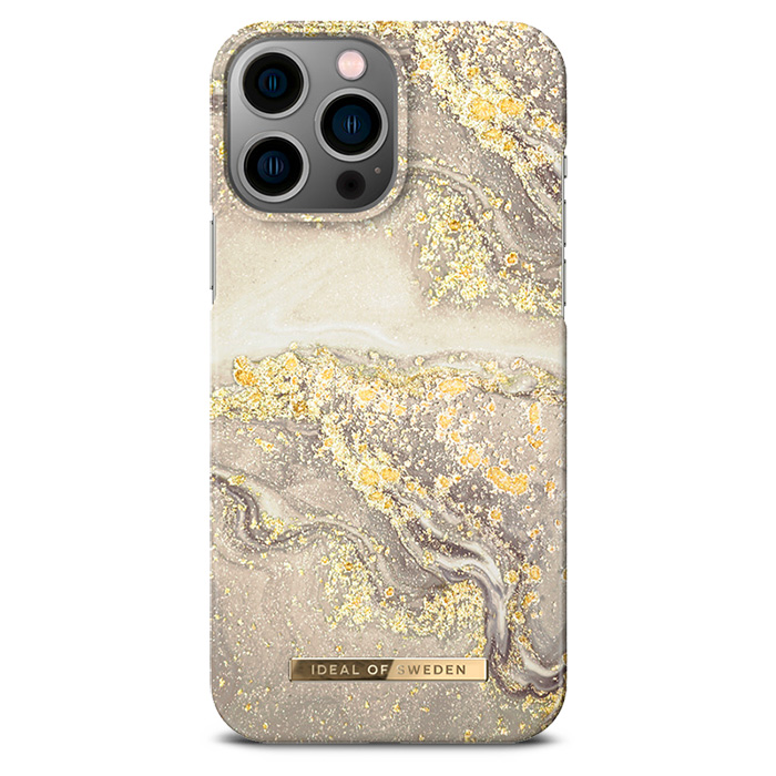 Coque IDEAL OF SWEDEN Sparkle Greige Marble pour iPhone 14 Pro Max