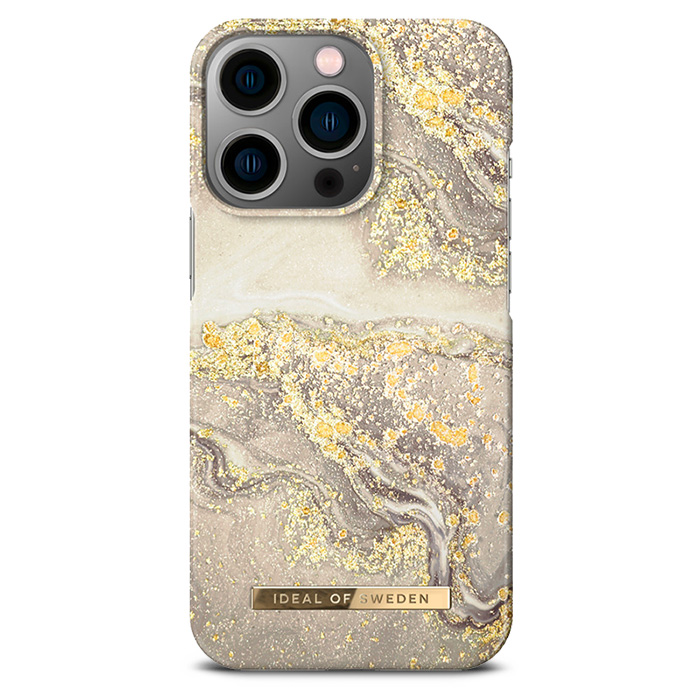 Coque IDEAL OF SWEDEN Sparkle Greige Marble pour iPhone 14 Pro