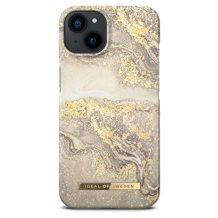Coque IDEAL OF SWEDEN Sparkle Greige Marble pour iPhone 14