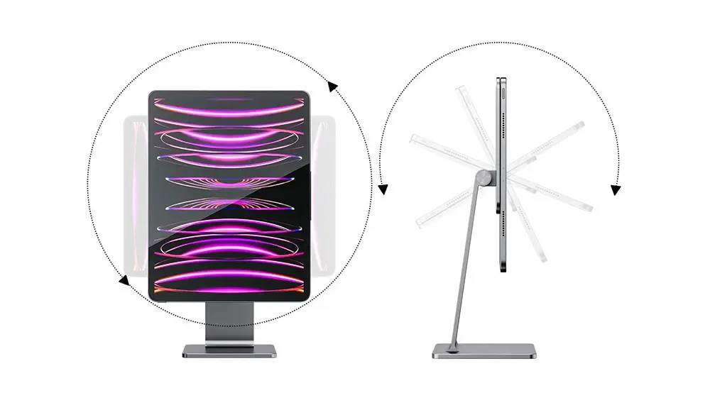 Support de Bureau INVZI MagFree Magnétique pour iPad Pro 11' et iPad Air 10,9' - Rotatif et Inclinable