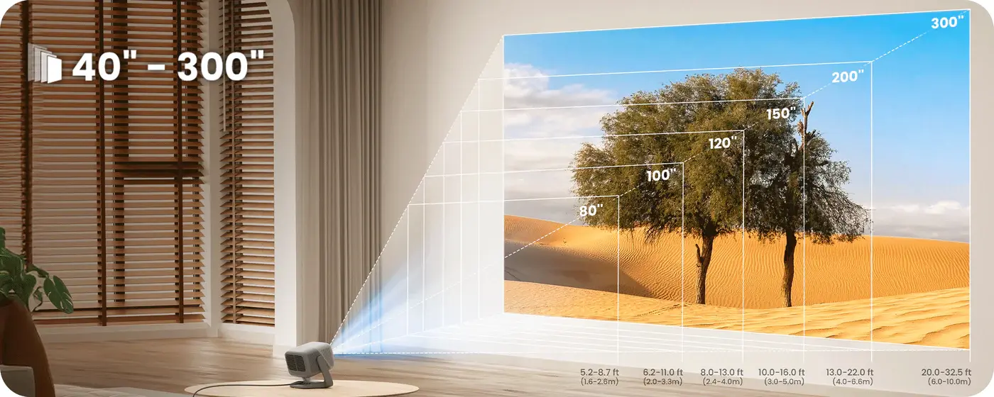 Taille projection 40 à 300 pouces vidéoprojecteur JMGO N3 4K