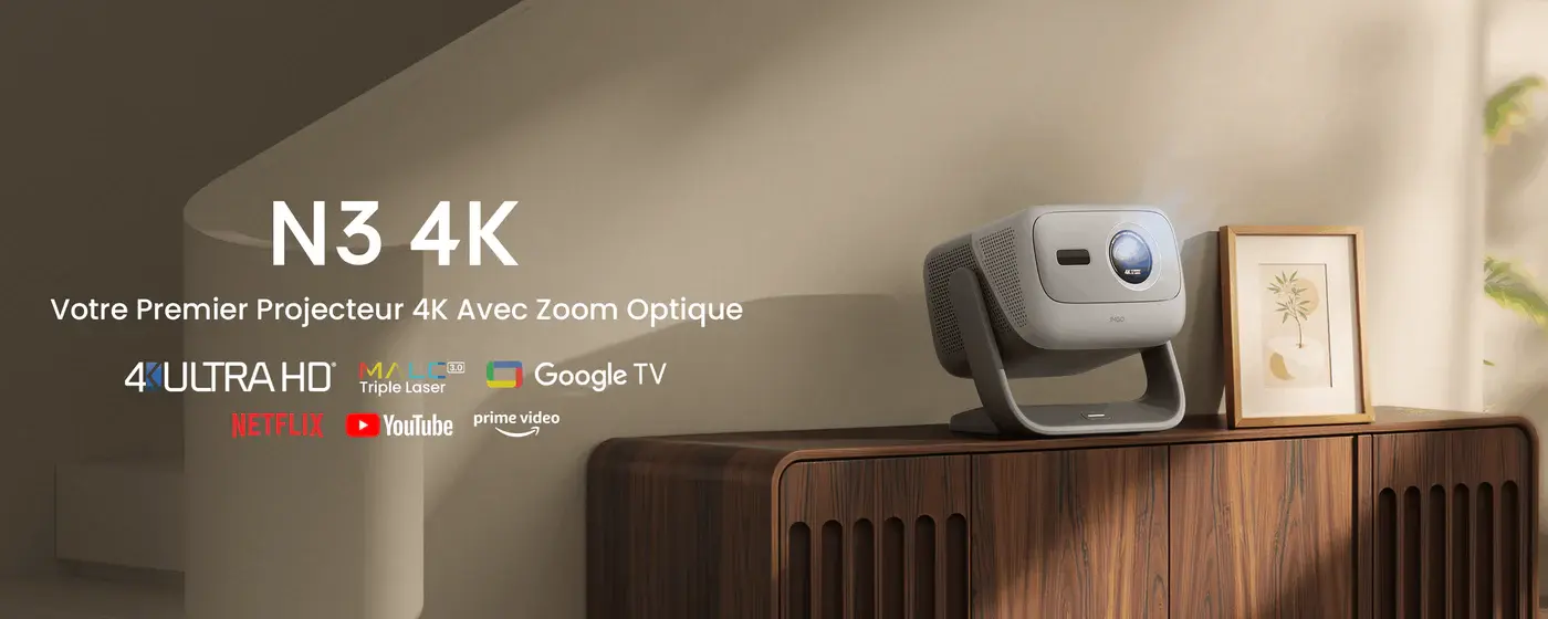 Vidéoprojecteur JMGO N3 4K projection cinéma salon