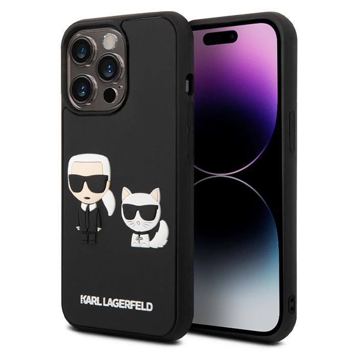 Coque Silicone KARL LAGERFELD Karl & Choupette 3D pour iPhone 14 Pro