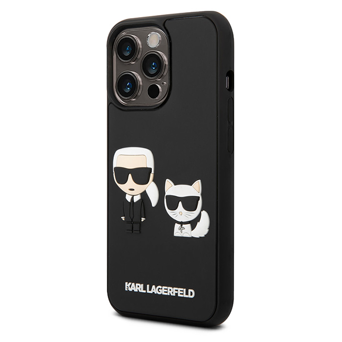 Coque Silicone KARL LAGERFELD Karl & Choupette 3D pour iPhone 14 Pro Max