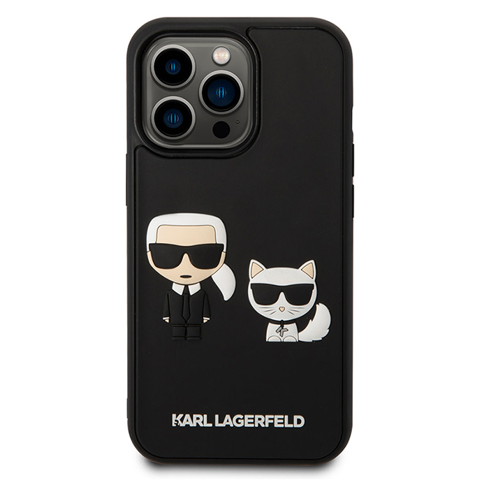 Coque Silicone KARL LAGERFELD Karl & Choupette 3D pour iPhone 14 Pro