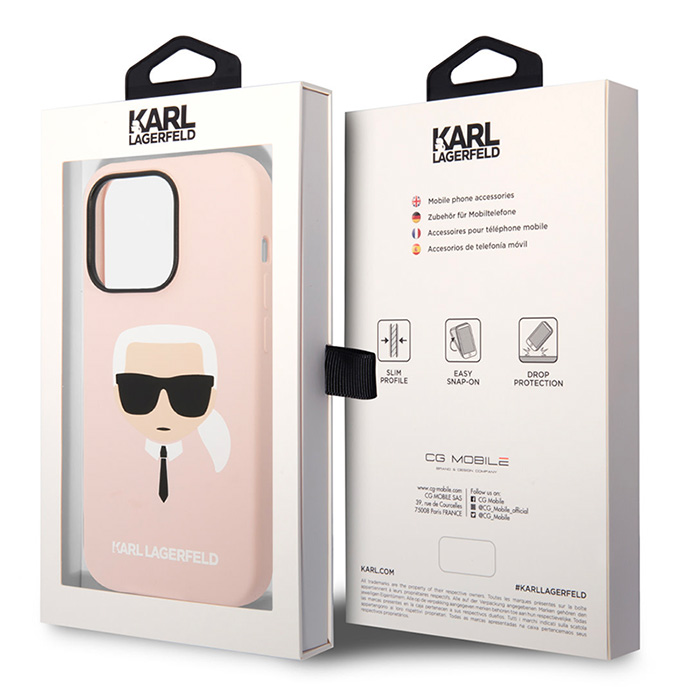 Coque Silicone KARL LAGERFELD Karl Head Logo pour iPhone 14 Pro Max