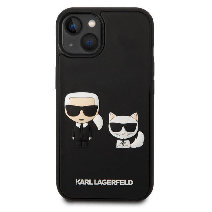 Coque Silicone KARL LAGERFELD Karl & Choupette 3D pour iPhone 14