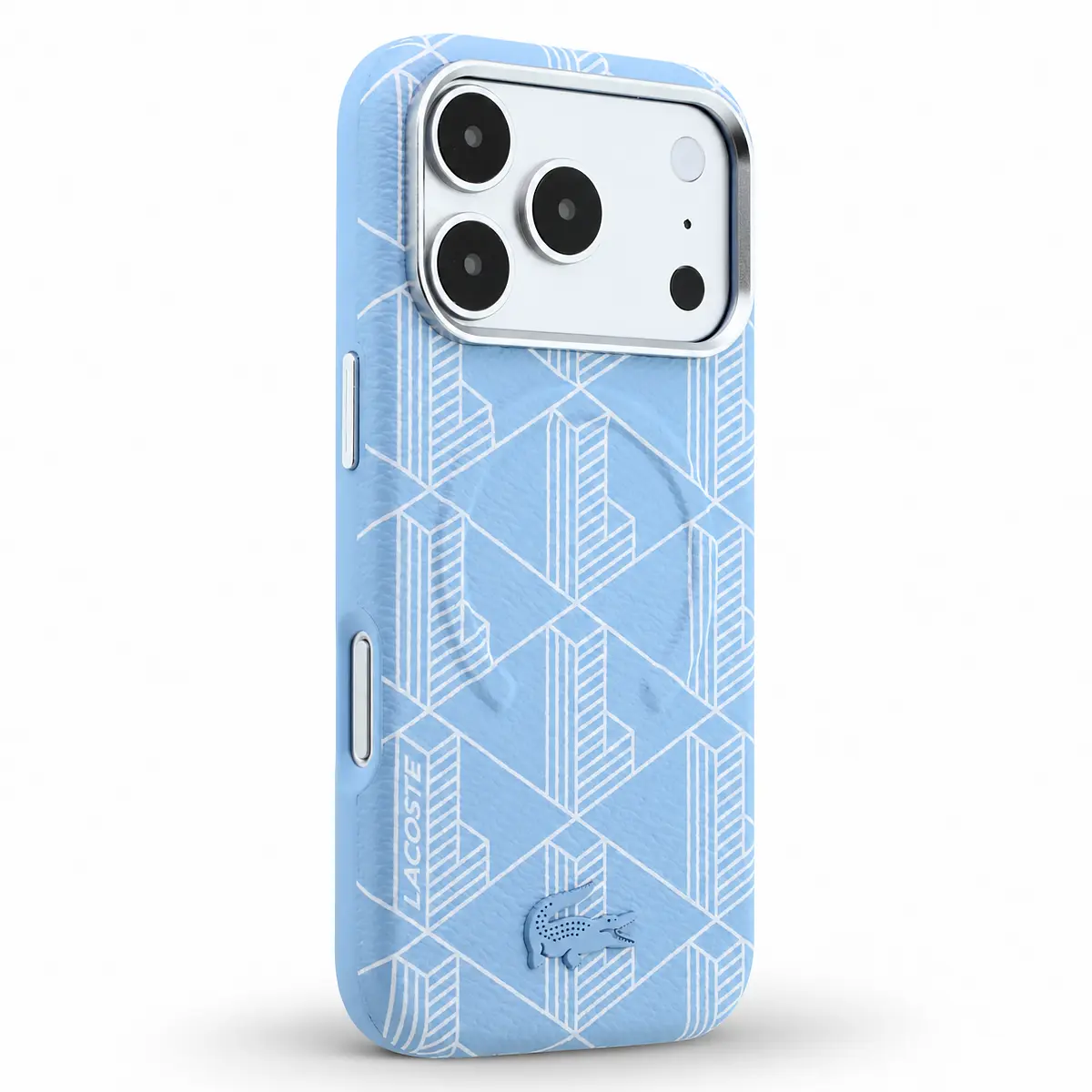 Design de la coque Lacoste The Blend bleu ciel pour iPhone 18 Pro / 17 Pro