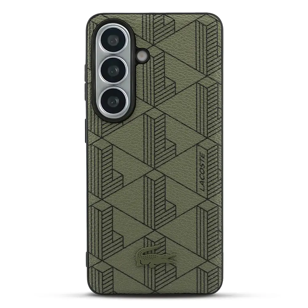 Coque MagSafe Lacoste Monogramme Collection pour Galaxy S26 - Coloris Kaki vue de face