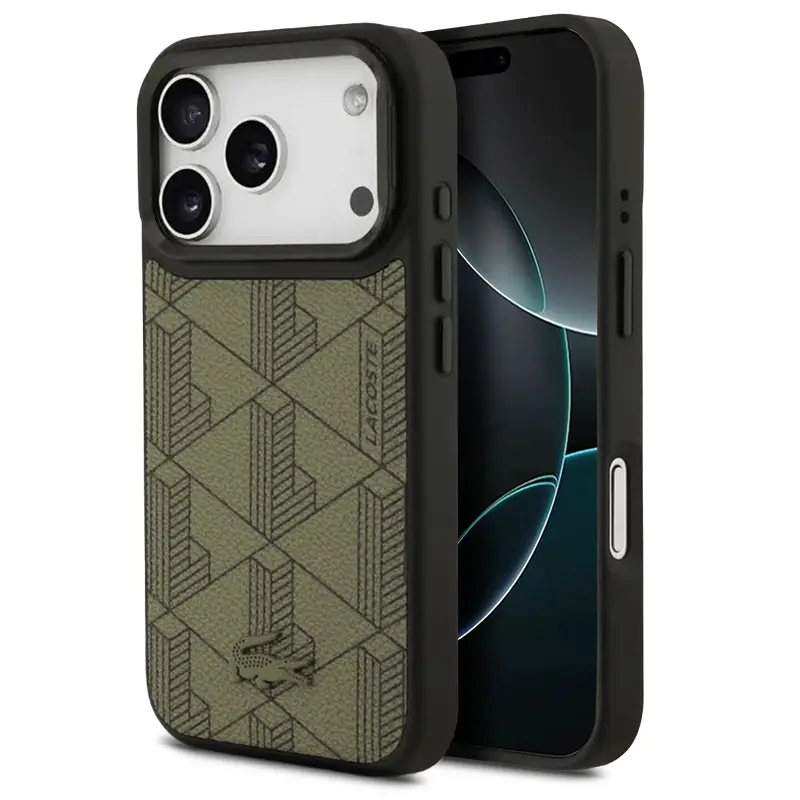 Coque MagSafe Lacoste Monogramme verte pour iPhone 17 Pro