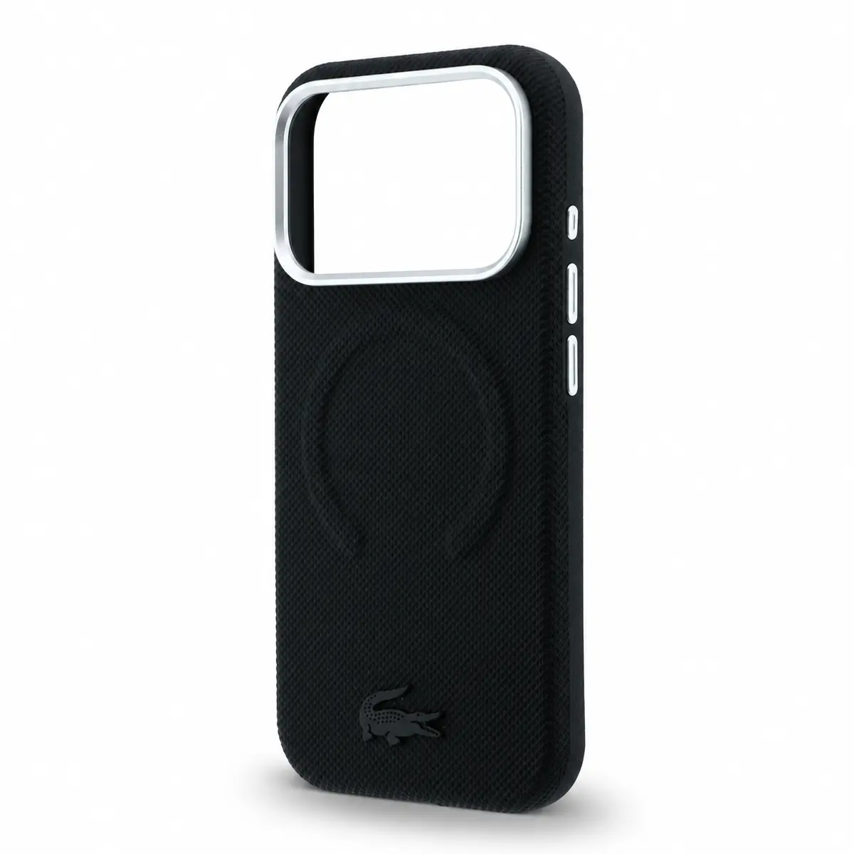 Coque LACOSTE Petit Piqué Relief coloris Noir