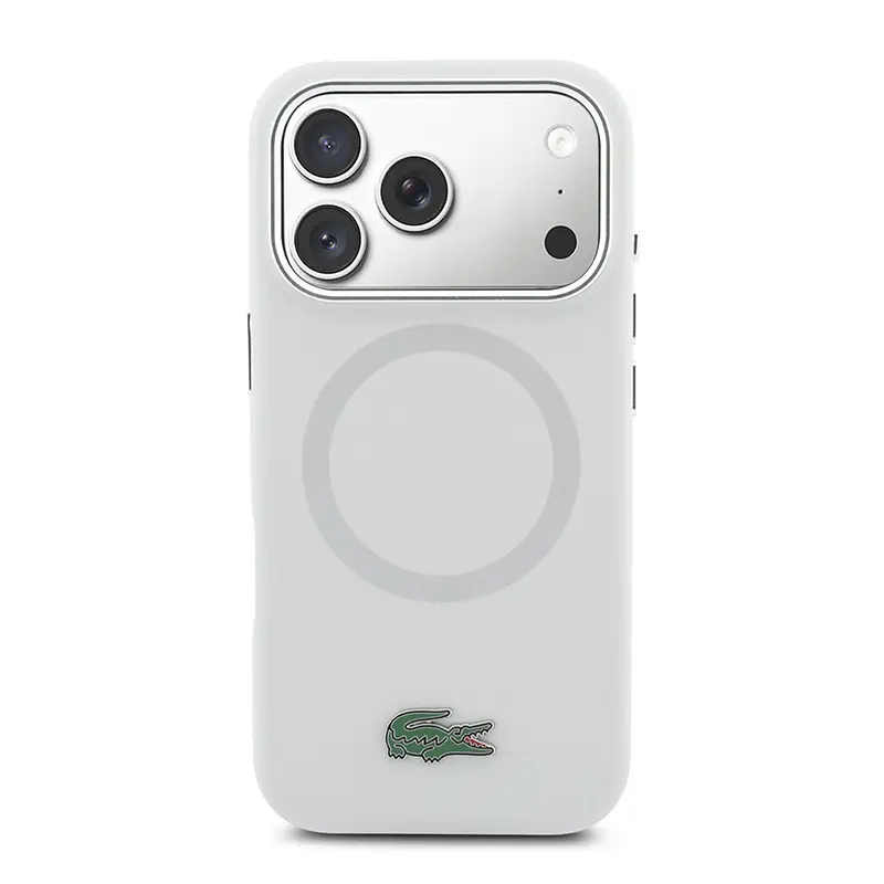 Coque Lacoste Grise MagSafe pour iPhone 17 Pro, vue arrière
