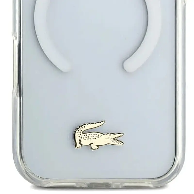 Logo crocodile métal de la coque Lacoste MagSafe pour iPhone 17 Pro