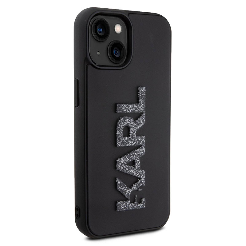 Coque Silicone KARL LAGERFELD Karl Glitter 3D pour iPhone 15