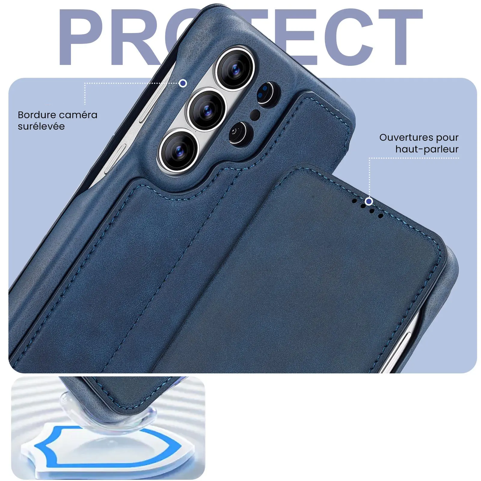 Structure de protection renforcée de l'étui LC.IMEEKE Hon Ancient bleu pour Galaxy S26 Ultra