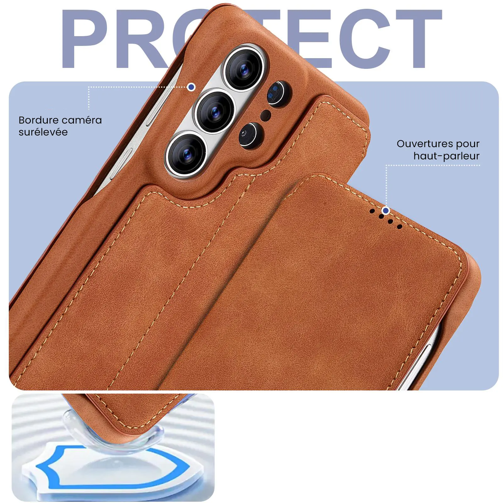 Structure de protection renforcée de l'étui LC.IMEEKE Hon Ancient camel pour Galaxy S26 Ultra