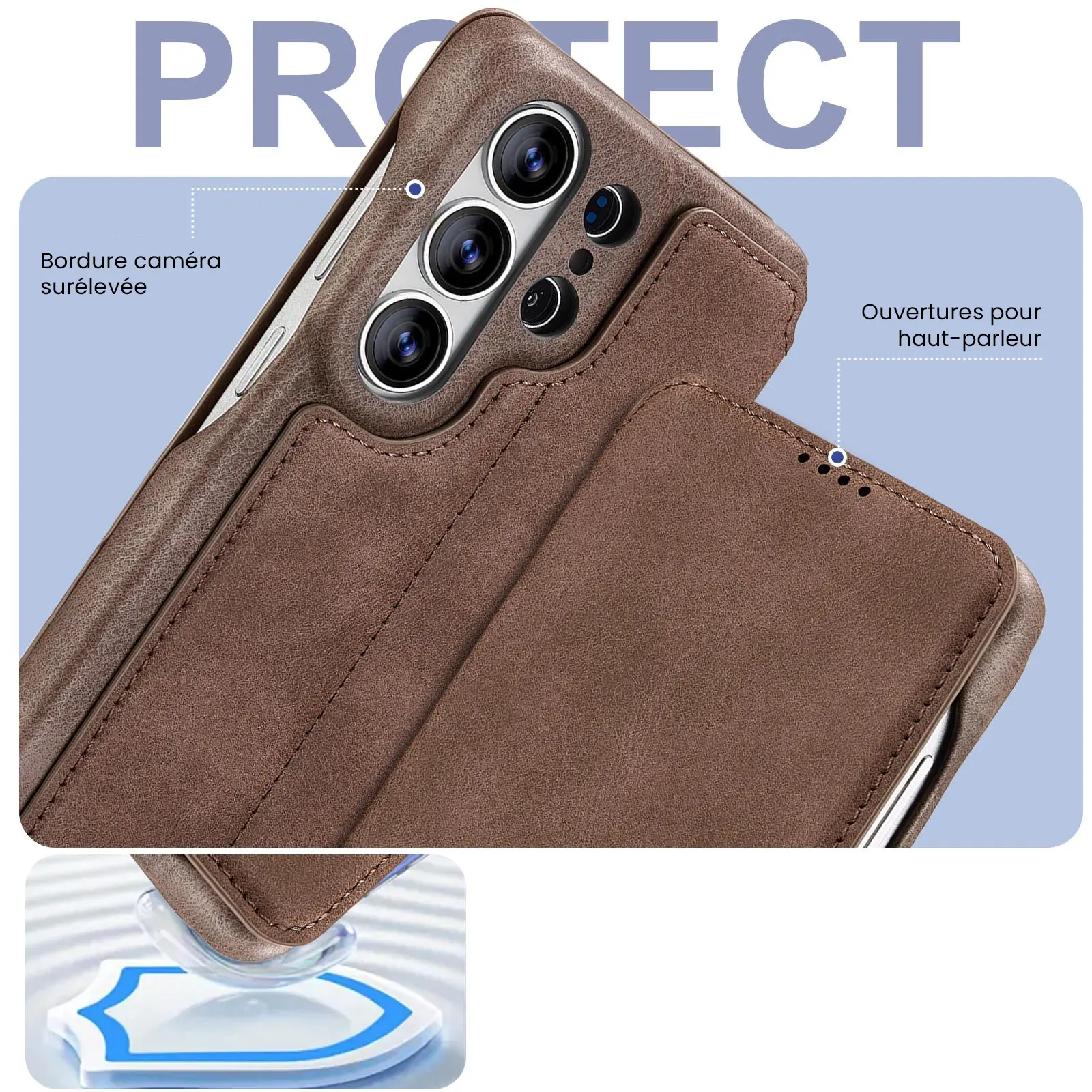 Structure de protection renforcée de l'étui LC.IMEEKE Hon Ancient marron pour Galaxy S26 Ultra