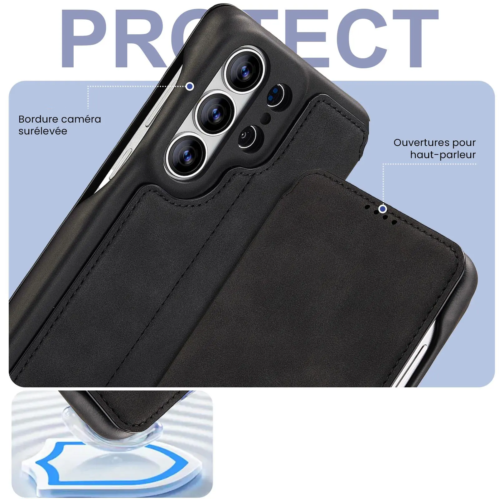 Structure de protection renforcée de l'étui LC.IMEEKE Hon Ancient noir pour Galaxy S26 Ultra