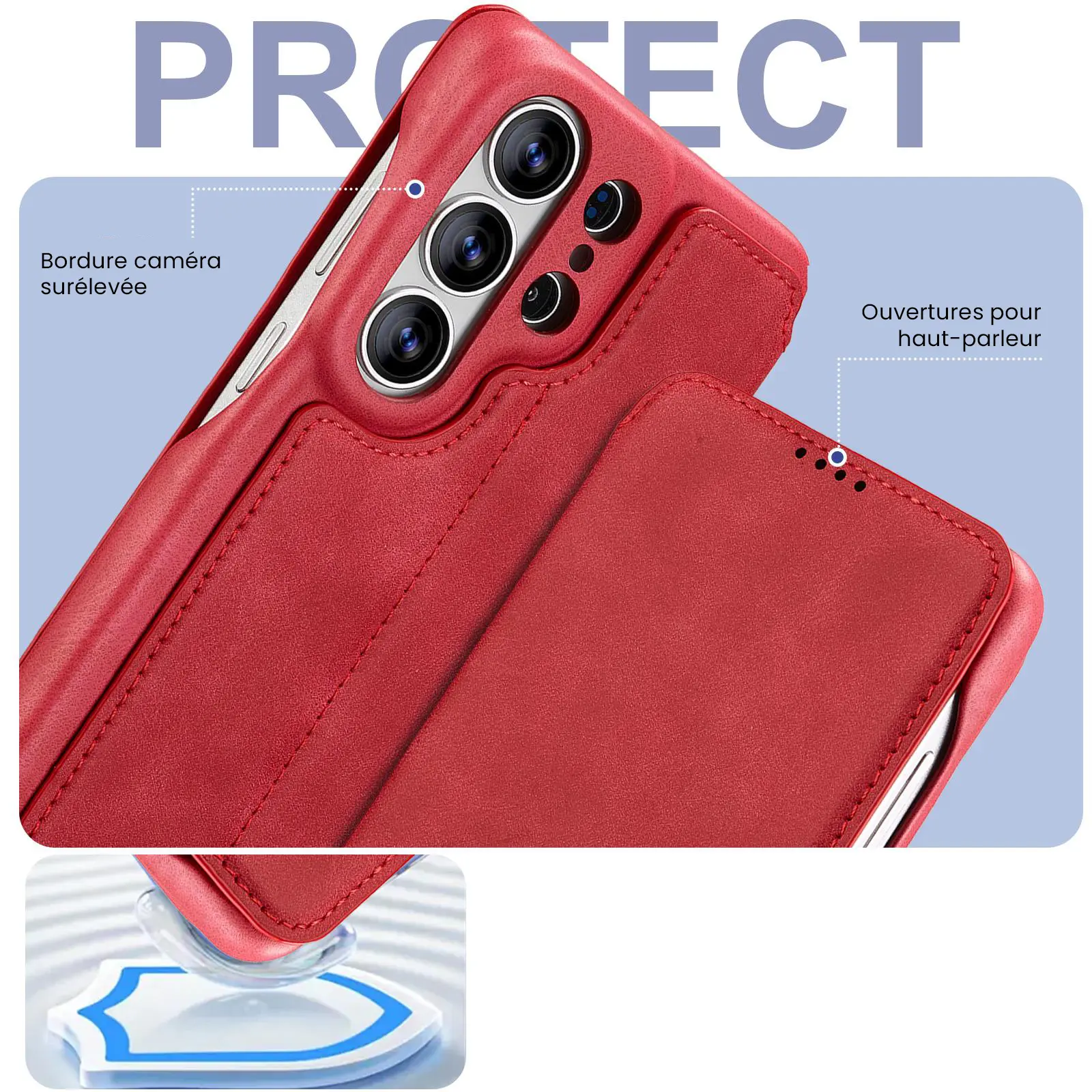 Structure de protection renforcée de l'étui LC.IMEEKE Hon Ancient rouge pour Galaxy S26 Ultra