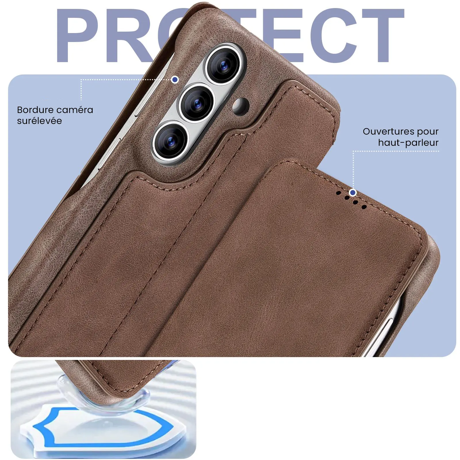 Structure de protection renforcée de l'étui LC.IMEEKE Hon Ancient marron pour Galaxy S26 Plus