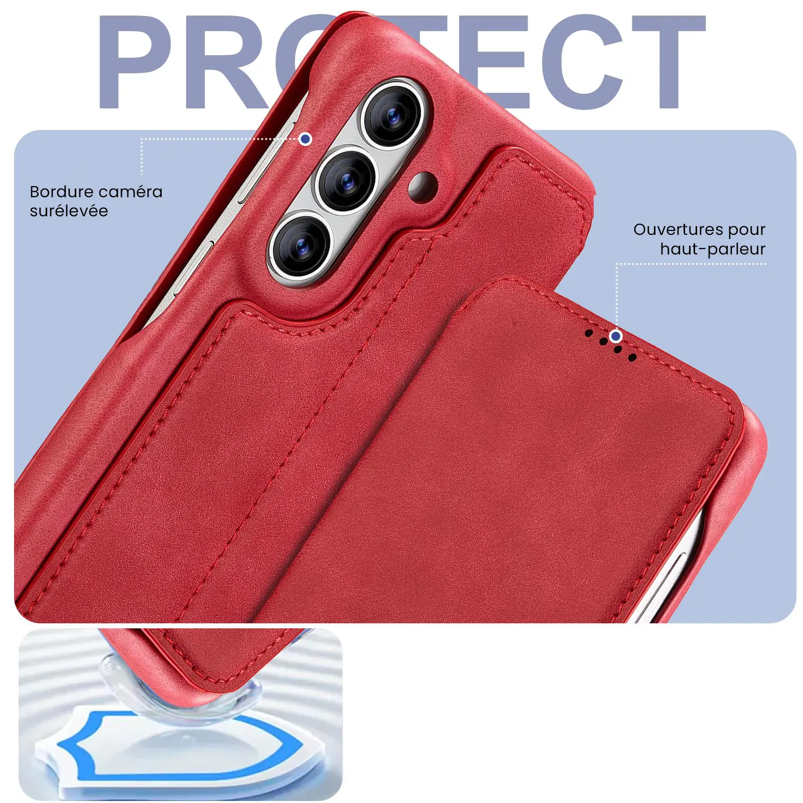 Structure de protection renforcée de l'étui LC.IMEEKE Hon Ancient rouge pour Galaxy S26 Plus