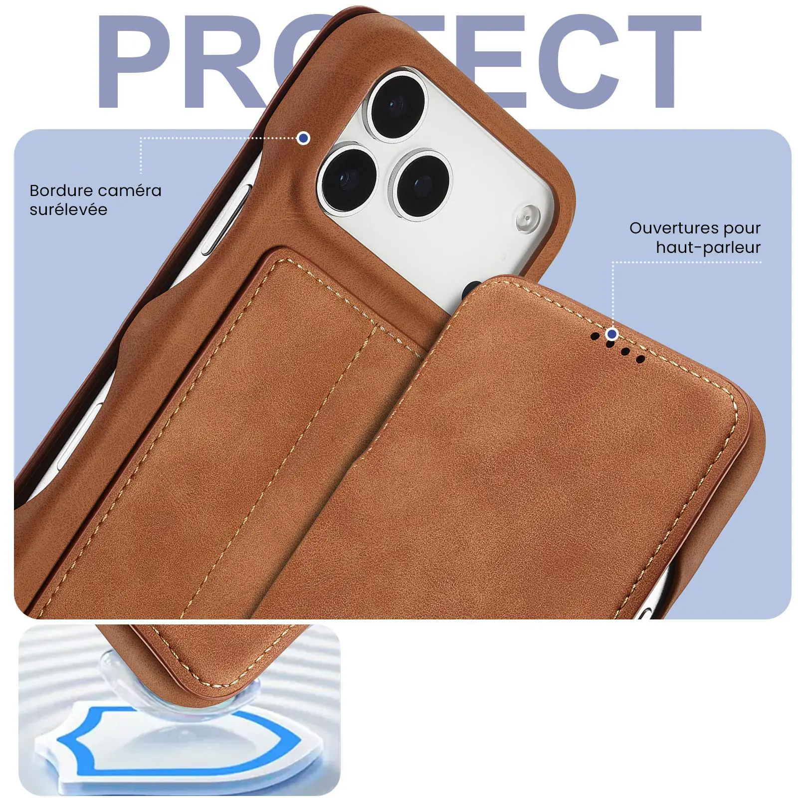 Structure de protection renforcée de l'étui LC.IMEEKE Hon Ancient ocre pour iPhone 17 Pro Max