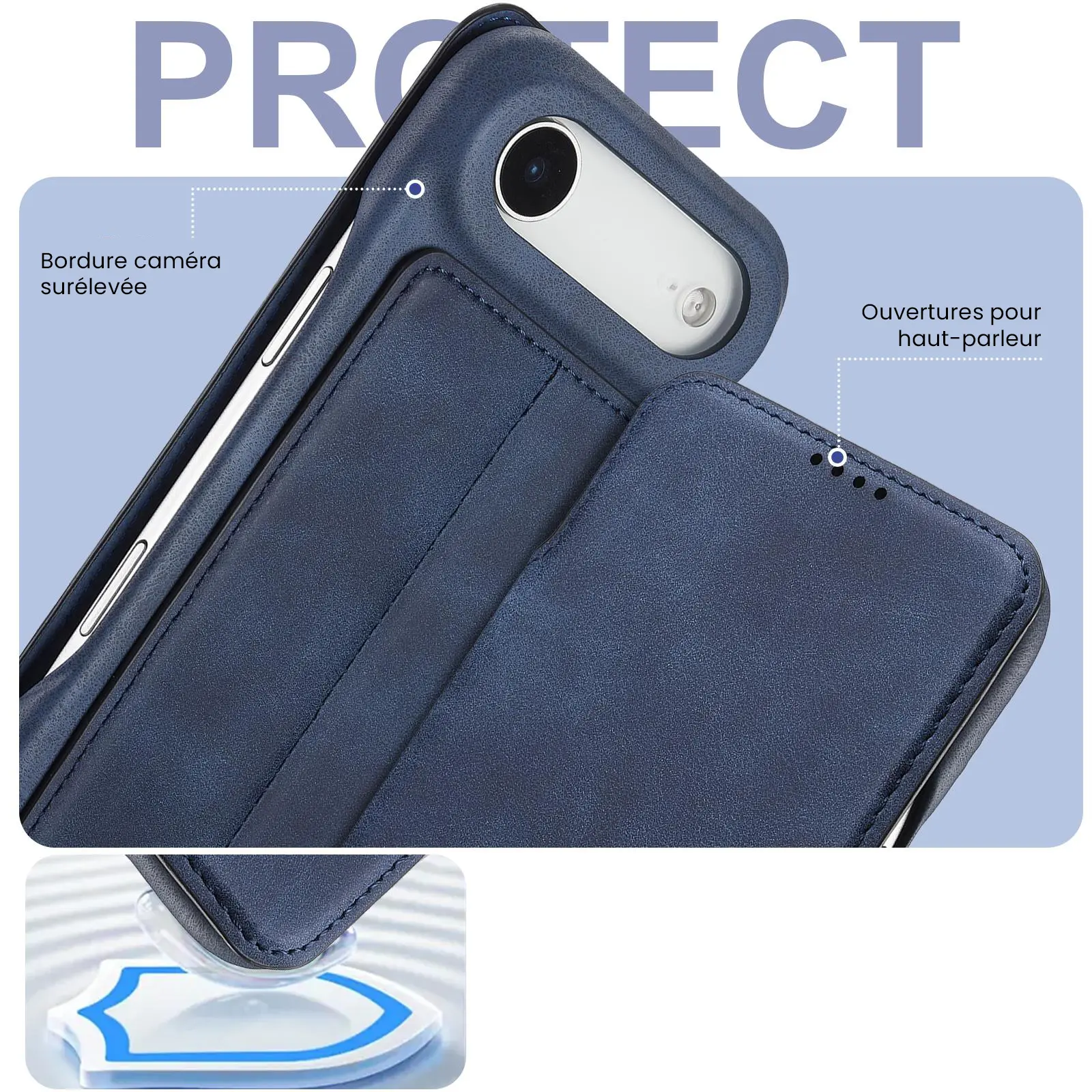 Structure de protection renforcée de l'étui LC.IMEEKE Hon Ancient bleu pour iPhone Air