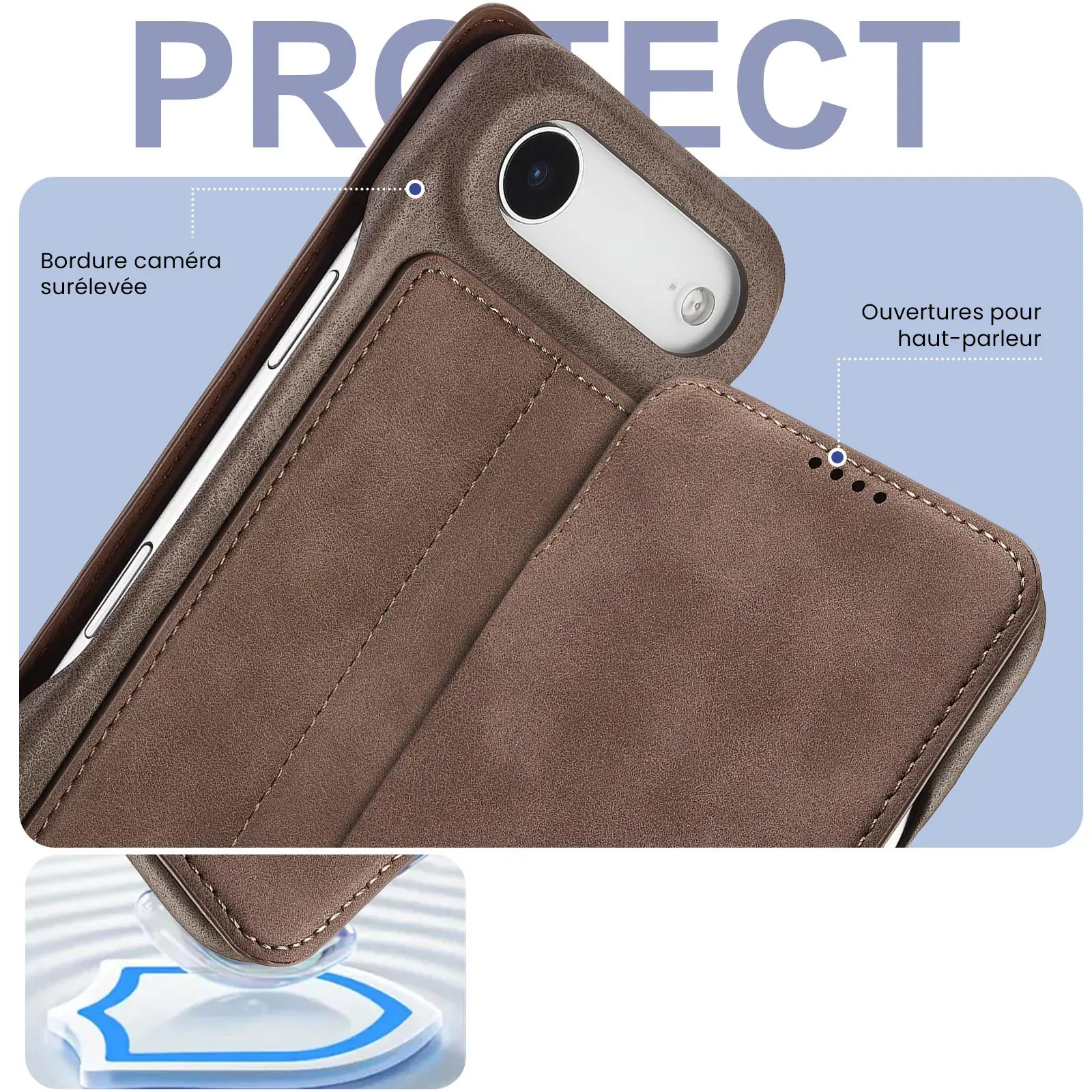 Structure de protection renforcée de l'étui LC.IMEEKE Hon Ancient marron pour iPhone Air