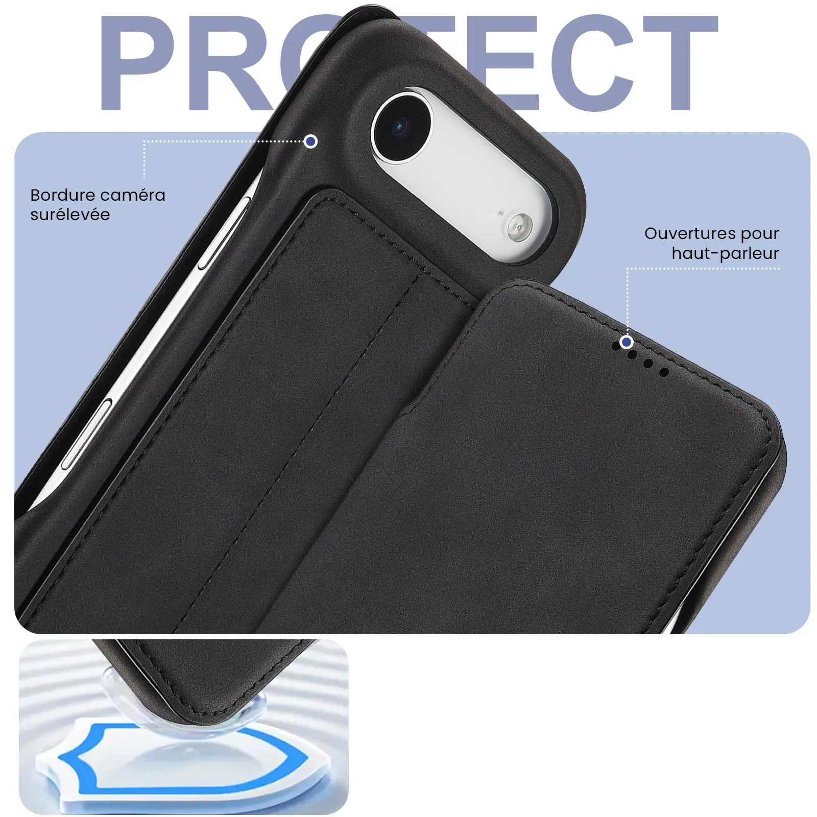 Structure de protection renforcée de l'étui LC.IMEEKE Hon Ancient noir pour iPhone Air