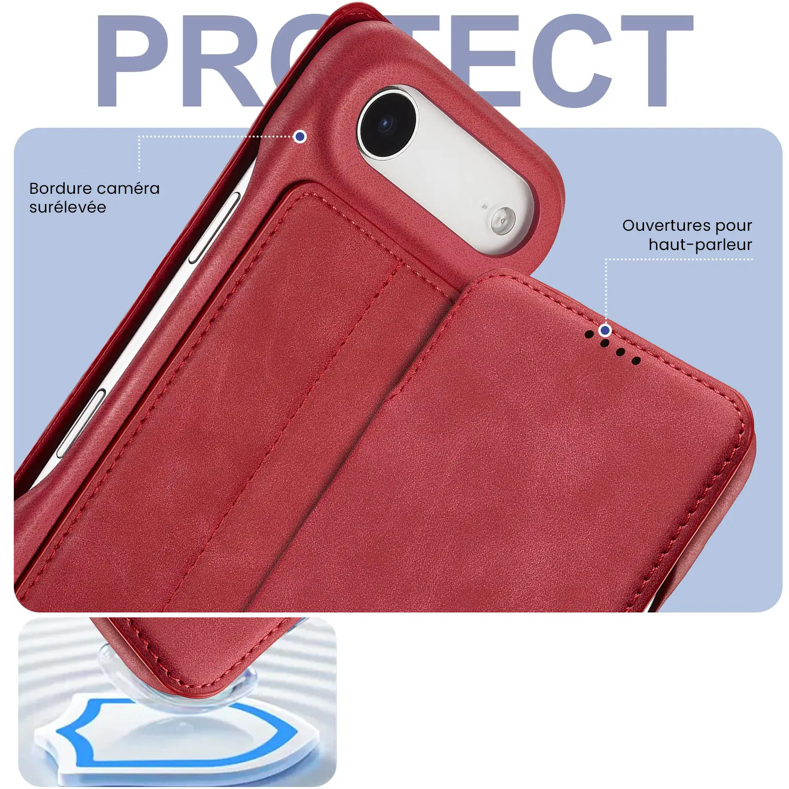 Structure de protection renforcée de l'étui LC.IMEEKE Hon Ancient rouge pour iPhone Air