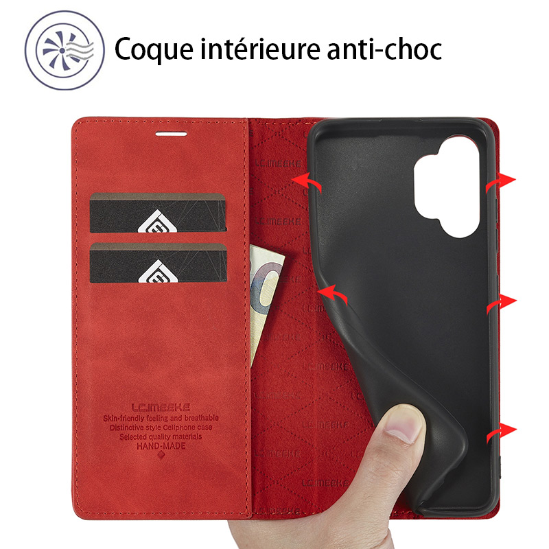 Étui CB LC.IMEEKE avec Fermeture Magnétique pour Galaxy A32 4G