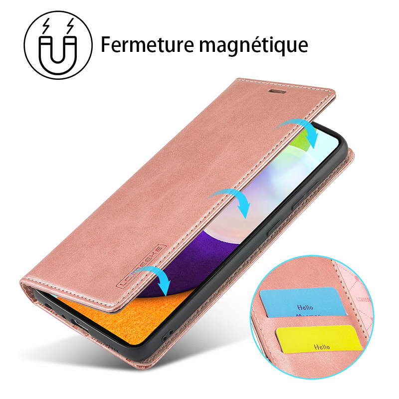 Étui CB LC.IMEEKE avec Fermeture Magnétique pour Galaxy A52 4G & 5G