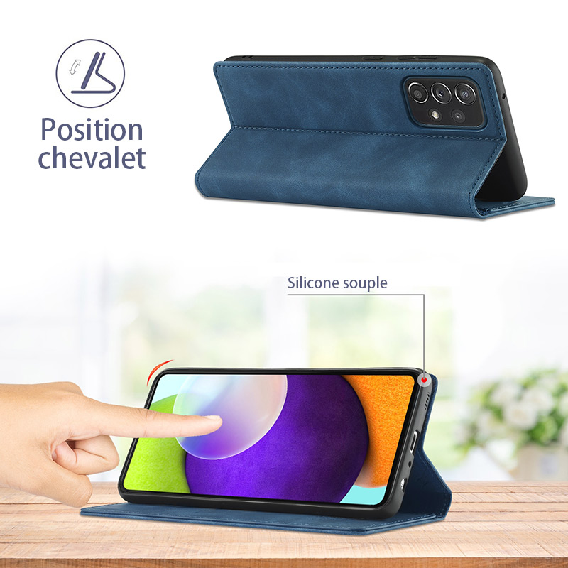 Étui CB LC.IMEEKE avec Fermeture Magnétique pour Galaxy A72 4G & 5G