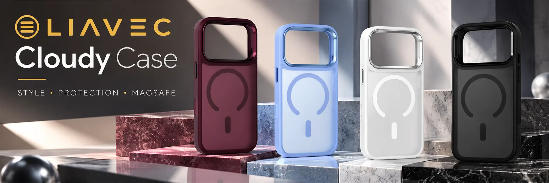 LIAVEC Cloudy MagSafe : collection de coques semi-mates pour iPhone 18/17 Pro