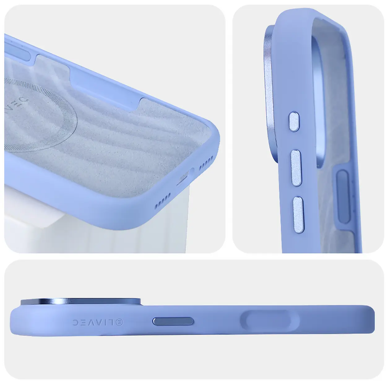 Détail coque LIAVEC Silky MagSafe Ciel pour iPhone 18 Pro