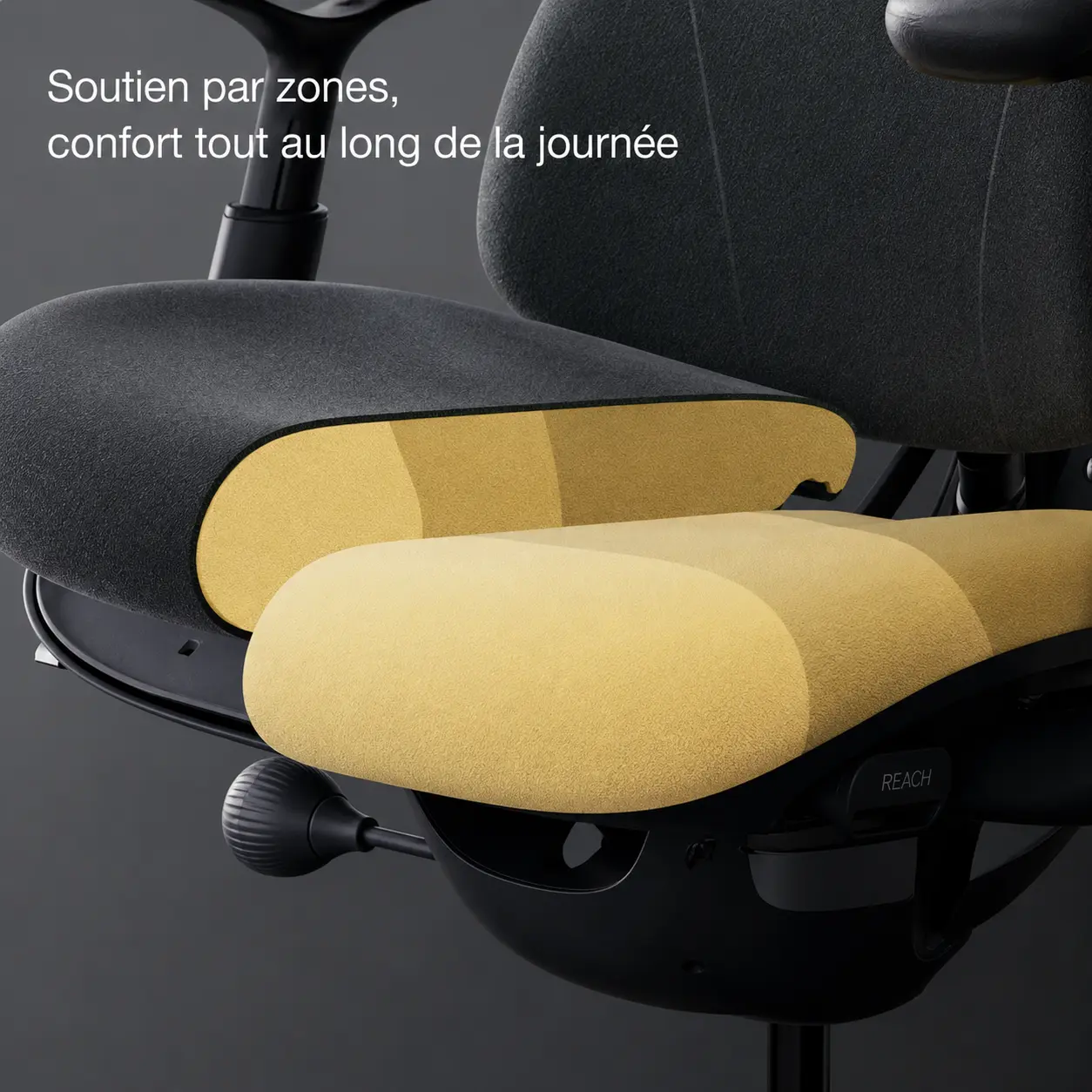 Assise ergonomique à soutien par zones de la LiberNovo Omni 45