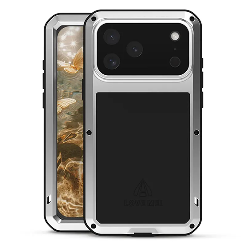 Coque Intégrale LOVEMEI Powerful pour iPhone 17 Pro Max - Modèle Gris