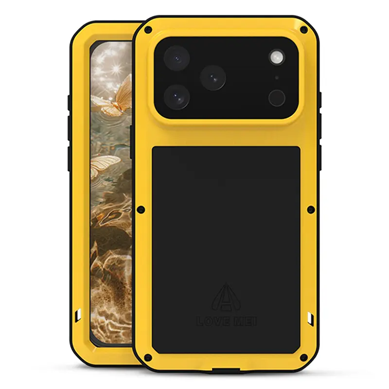 Coque Intégrale LOVEMEI Powerful pour iPhone 17 Pro Max - Modèle Jaune