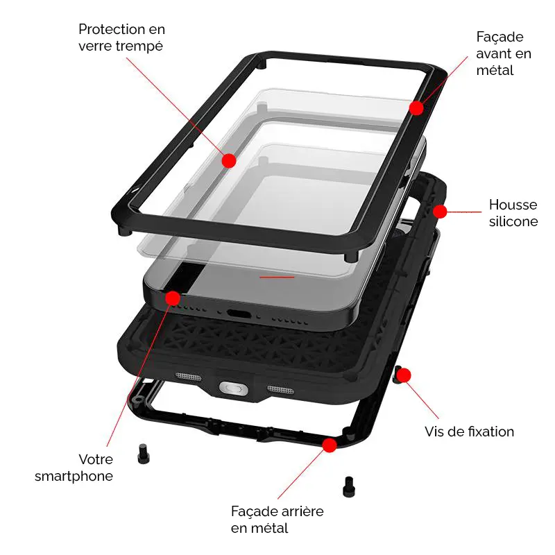 Coque Intégrale LOVEMEI Powerful pour iPhone 17 Pro Max