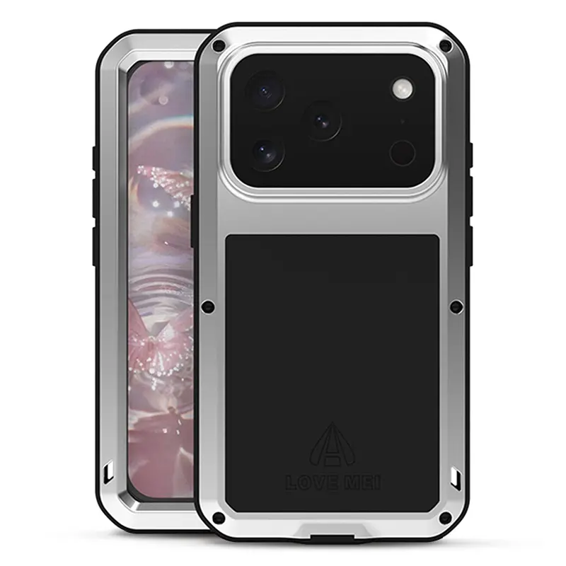 Coque Intégrale LOVEMEI Powerful pour iPhone 17 Pro - Modèle Gris