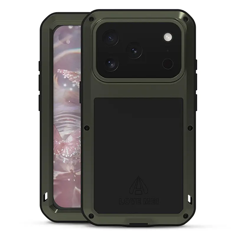 Coque Intégrale LOVEMEI Powerful pour iPhone 17 Pro - Modèle Kaki