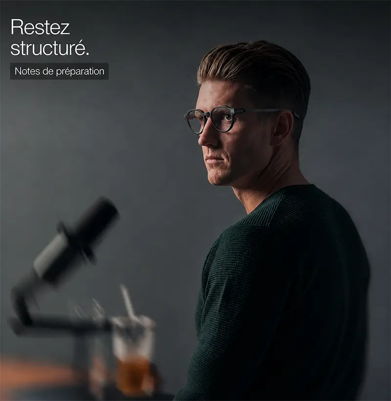 Fonction Prep Notes des lunettes connectées Even Realities G2 pour structurer ses conversations