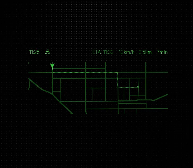 Navigation mains libres avec affichage tête haute des lunettes connectées Even Realities G2
