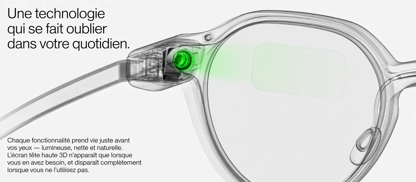Technologie d'affichage tête haute 3D intégrée aux lunettes connectées Even Realities G2