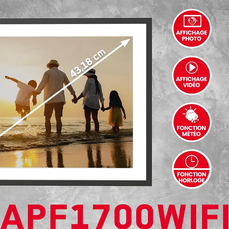 Cadre Photo Numérique AGFAPHOTO Realiview APF1700WIFI