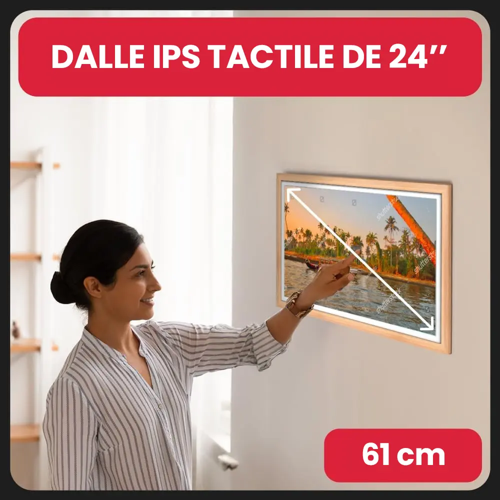 Détail de la dalle LCD Full HD offrant des couleurs éclatantes et un grand angle de vision sous tous les angles de la pièce.