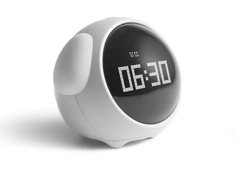 Réveil EmoJi avec Fonction Snooze et Veilleuse LED - Modèles Blanc