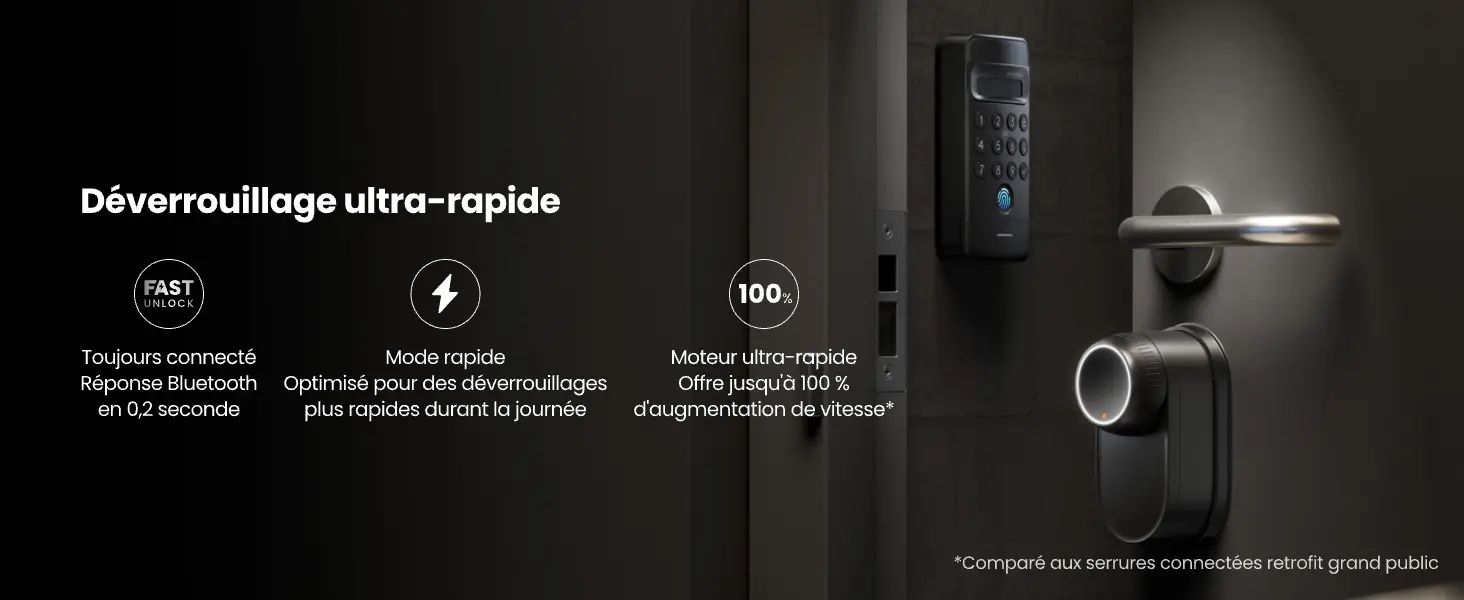 Mode Nocturne ultra-silencieux de la serrure connectée SwitchBot : niveau sonore inférieur à 20 dB et coupure automatique des alertes audio pour rentrer discrètement la nuit sans réveiller la maisonnée.
