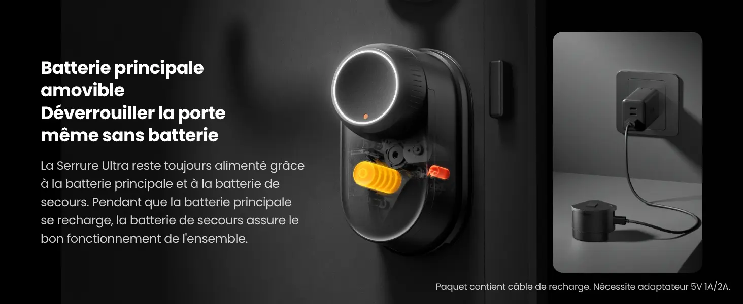 Sécurité et gestion des accès à distance via l'application SwitchBot : création de codes temporaires ou permanents, notifications d'état en temps réel et alertes de déverrouillage pour toute la famille.